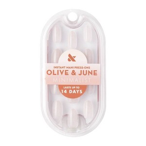 Olive & June Press-On Fake Nails - Minimalist - Milky Microglitter - M Oval - 42ct - 1 of 4