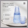 Elle Decor Bedside Water Carafe with Tumbler Set, Vintage Design Pitcher and Matching Drinking Glass Doubles as Lid, 33-Ounce - 3 of 4