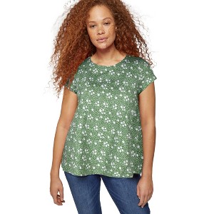 ellos Women's Plus Size Trapeze Knit Tee - 1 of 4