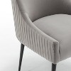 SEYNAR Modern Glam Velvet Black Metal Legs Dining Chair or Vanity Chair Set of 6 with Rear Handle - 4 of 4