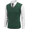COOFANDY Men's Sweater Vest V Neck Slim Fit Cable Knitted Sleeveless Pullover Sweater - 3 of 4