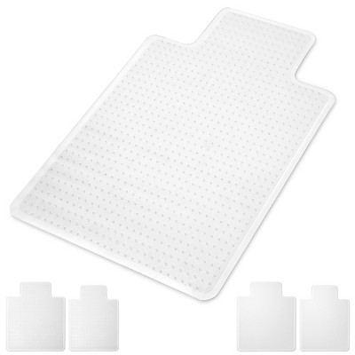 WorkOnIt 36 x 48 Office Desk Chair Floor Mat with Lip for Low Pile Carpet, Clear