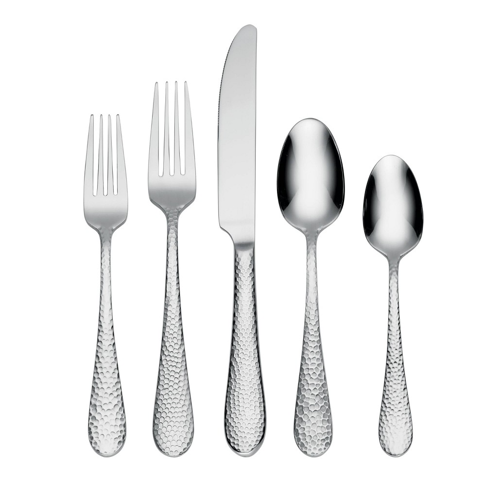 Photos - Other Appliances Oneida 45pc Stainless Steel Tibet Hammered Flatware Set 