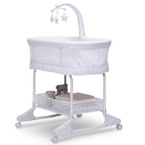 Delta Children Sleepcool Rocking Bassinet With Airflow Mesh Pink