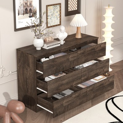 VYNXARIA Drawer dresser cabinet,Sideboard,bar cabinet,table storge cabinets,Flat out the corners of the drawers,six drawers