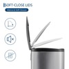 13-Gallon Foot-Operated Kitchen Trash Can, Made Of Stainless Steel, With A Soft-Close Lid And Removable Inner Bin, Suitable for Bathrooms, Offices - 3 of 4