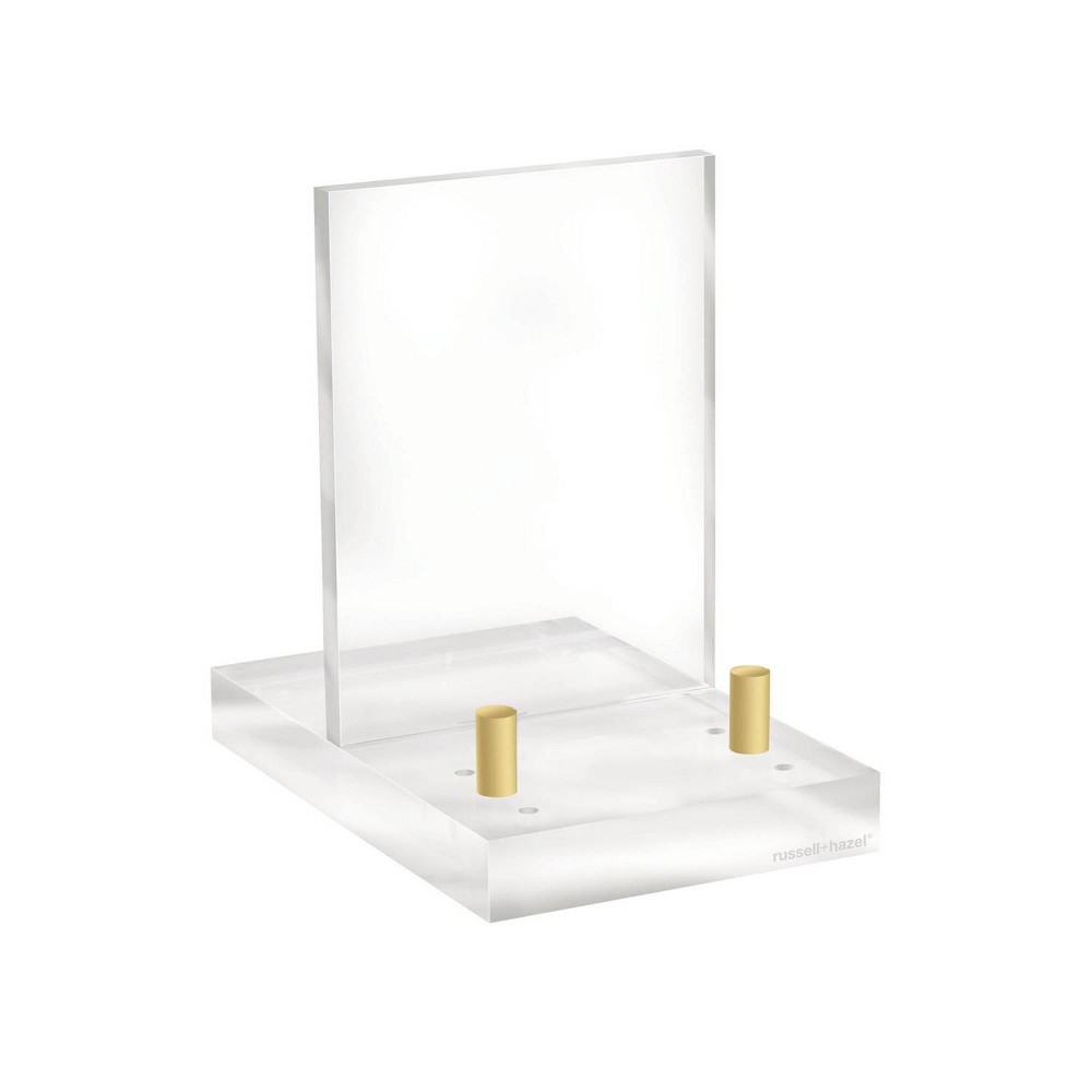 RUSSELL + HAZEL Acrylic Easel: Clear Desk Organizer, Office Supplies, Acrylic Stand, 6" x 4" x 6"