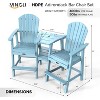 VINGLI Tall Adirondack Chairs Set of 2 with Removable Double Connecting Trays, HDPE Adirondack Bar Stools Poly Deck Chairs - 2 of 4