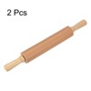 Unique Bargains Silicone Non-Stick Wooden Handle Kitchen Reusable Rolling Pin 2 Pcs - 3 of 4