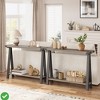 2-Tier Sofa Table Farmhouse Console Table with Storage Narrow Entry Table with Metal Frame - 3 of 4