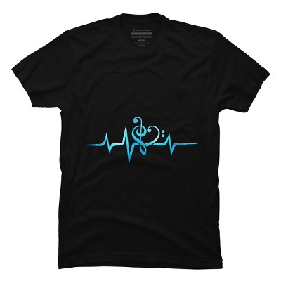 Men's Design By Humans Music Clef Heart Beat Treble Base By BaoMinh T-Shirt