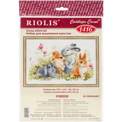 RIOLIS Counted Cross Stitch Kit 15.75"X9.75"-Funny Rabbits (14 Count)