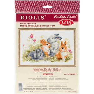 RIOLIS Counted Cross Stitch Kit 15.75"X9.75"-Funny Rabbits (14 Count) - 1 of 2