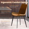 POVISON Contemporary Leather Dining Chairs Set of 2, Curved Back Side Chairs, Brown - 4 of 4