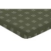 Sweet Jojo Designs Boy or Girl Gender Neutral Unisex Baby Fitted Mini Crib Sheet Jungle Animals Collection Green and White - 2 of 4