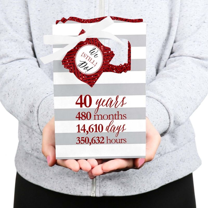 Big Dot of Happiness We Still Do - 40th Wedding Anniversary Party Favor Boxes - Set of 12, 5 of 7