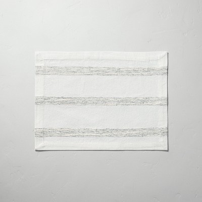 Textured Rib Stripe Placemat Black/Sour Cream - Hearth & Hand™ with Magnolia