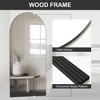MAYEERTY Full-Length Mirror Wooden Bottom Striped Right Angle Arch Black 71x31x1in No Stand - 4 of 4