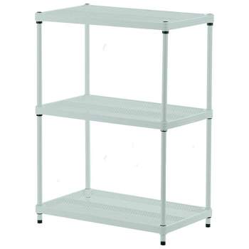 Design Ideas MeshWorks 3 Tier Full-Size Metal Storage Shelving Unit Rack for Kitchen, Office, and Garage Organization, 23.6” x 13.8” x 31.5,” Green