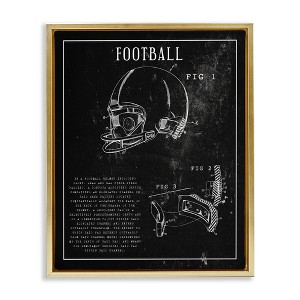 Stupell Industries Football Helmet Sports Chart Retro Figure Floating Frame Canvas Art - 1 of 4
