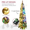Whisen 4FT Prelit Pencil Artificial Christmas Tree with 225 Snow Flocked Branches, 100 Colorful LED Lights - 3 of 4