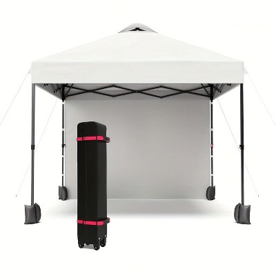 Garvee 10'x10' Outdoor Canopy Tent with Sidewall, Pop up Canopy with Vented Roof, Portable Instant Camping Beach Canopy Tents