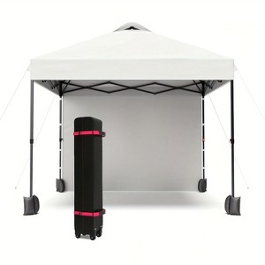 Garvee 10'x10' Outdoor Canopy Tent with Sidewall, Pop up Canopy with Vented Roof, Portable Instant Camping Beach Canopy Tents - 1 of 4