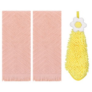 REGALWOVEN 3 Pcs Bathroom Soft and Absorbent Decorative Hand Towel - 1 of 4