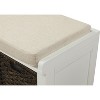 CAVINAS Storage Bench Shoe Rack Rustic Storage Bench with 3 Removable Rattan Basket, White - 2 of 4