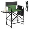 Karl Home 26in Navy Iron Pipe Folding Director Chair with Built-in Cup Holder, Side Table, Storage Pocket - 2 of 4