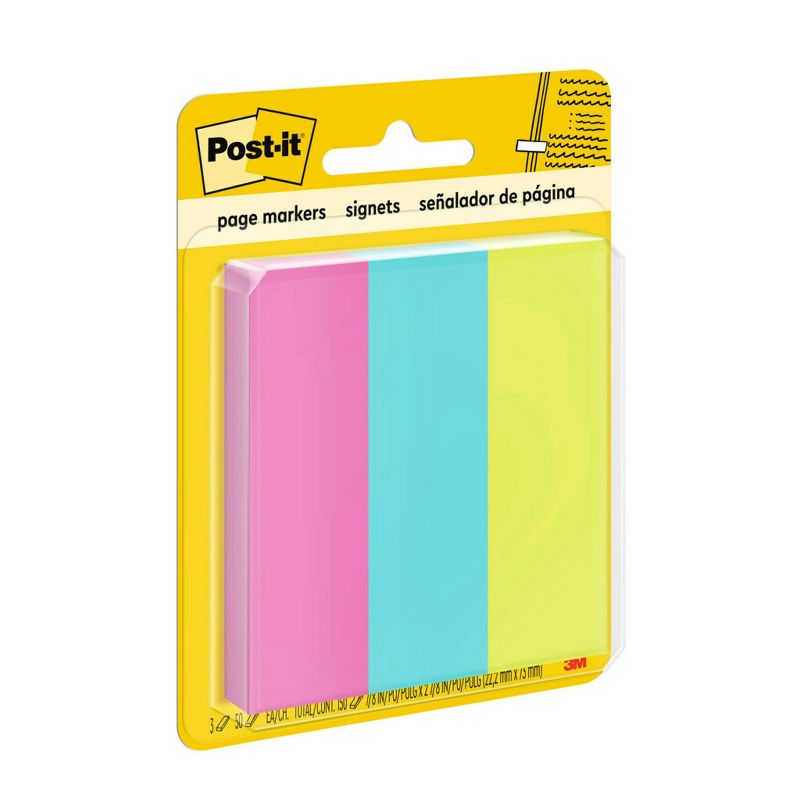 Post-it 150ct Page Markers 50 Sheets/Color - Fireball, Fuscia, Neon Green, Aqua Wave, 5 of 12
