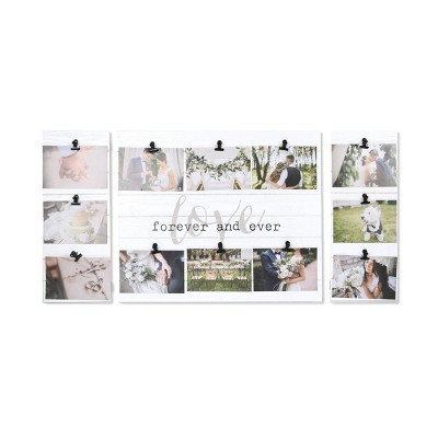 3pc 16" x 32" Twelve Opening Love Clip Collage Photo Display White - New View