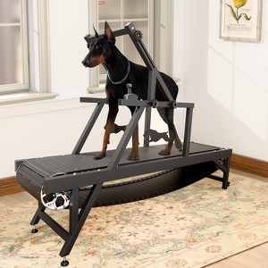 HINXIETIE Dog Treadmill Slat Mill for Large/Medium Dogs with Brake & Plastic Track, Supports up to 250LBS - 1 of 4