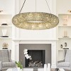 ALOADECOR Unique/Statement Soft Gold Wagon Wheel Chandelier With Crystal Beads Accents - 3 of 4