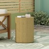 Modern Cylindrical Patio End Table with Textured Finish, Small Outdoor Accent Side Table for Garden, Balcony, Porch or Poolside Decor-Maison Boucle - 2 of 4