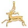 Black Bow Jewelry 14k Yellow Gold Running Deer Buck Pendant - 3 of 4