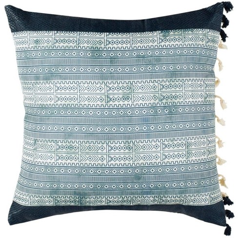 Linney Pillow - Deep Blue/Grey - 16"X16" - Safavieh - image 1 of 4