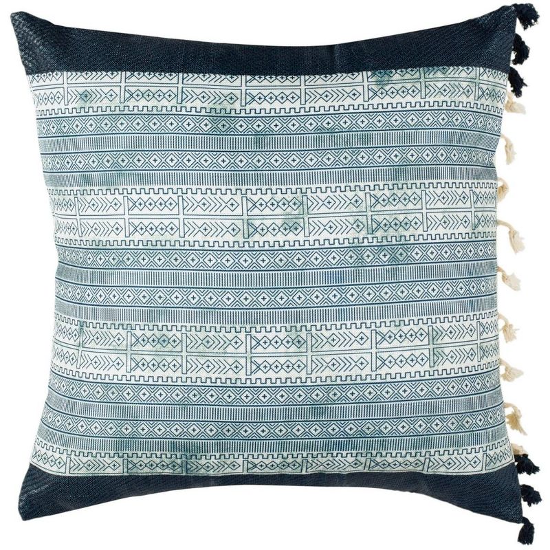 Linney Pillow - Deep Blue/Grey - 16" x 16" - Safavieh ., 1 of 7