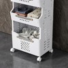 4-Tier Rolling Storage Cart with Wheels, Large Capacity Kitchen Cart, Mobile Utility Cart with with Push Handle and Baskets, Bathroom, Laundry Room - 4 of 4
