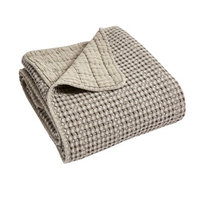 Taupe Twin Reversible Microfiber Bedspread Set