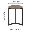INFURNIC Coffee Tables Round Side Table Accent End Table with Sturdy Metal Frame for Living Room Bedroom Office, Brown, 15.75"*15.75"*19.69" - 4 of 4