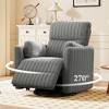 KERDOM Electric Recliner Chair, Swivel Rocker Recliner Chair with USB Ports,  Carbon Gray - 3 of 4