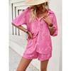 Women Summer 2 Piece Sets Printed Short Sleeve Tops Lounge Shorts Beach Vacation Outfits - 2 of 4