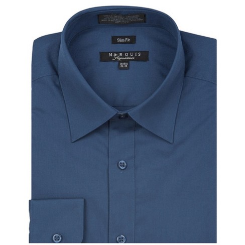 Op grote schaal Metropolitan Maxim Marquis Men's Midnight Blue Long Sleeve With Slim Fit Dress Shirt 15.5 /  34-35 : Target