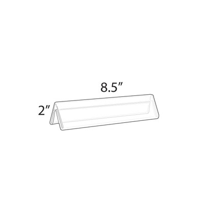 Clear Acrylic Double-Sided Tent Style Nameplate, 8.5" x 2"