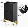 Shoe Storage Cabinet with 2 Flip Drawers, Slim Modern Shoe Organizer for Entryway, Hallway - 2 of 4