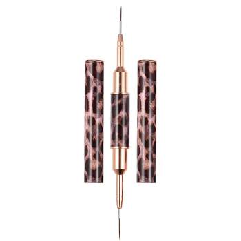 Unique Bargains Doubled-headed Nail Art Liner Brushes Leopard-printed 1 Pc  : Target