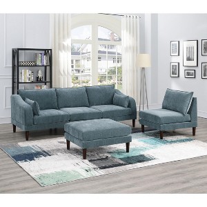 NicBex Couches for Living Room 5pcs Modular Sectional Sofa Set Modern Upholstered Sofa Couch 2x One Arm Chairs 2x Armless Chair 1x Ottoman, Grayish - 1 of 4