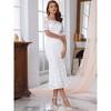 INSPIRE CHIC Women's Off Shoulder Short Sleeve Formal Wedding Mermaid Lace Cocktail Dresses - 3 of 4