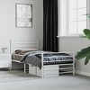 vidaXL White Single Bed Frame with Metal Slats and Extra Storage, Durable Powder-Coated Steel Construction - 2 of 4